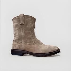 Allen Edmonds Dallas Roper Boots Gray Suede Western Men’s Size 9 D USA